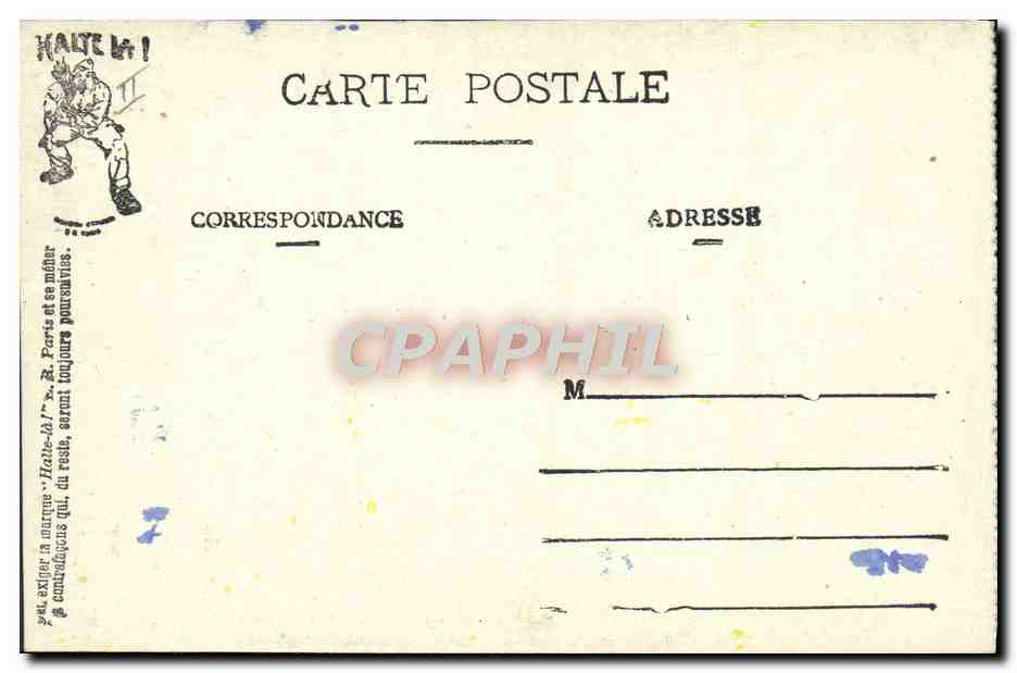 Scènes Militaires — HALTE-LÀ! E.R. (modèle déposé) — Verso