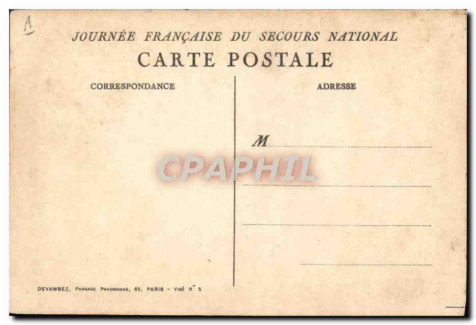 CPA Militaria Secours national  — Rückseite