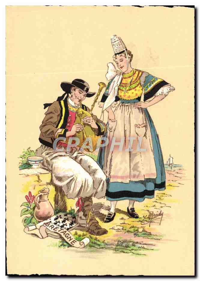 CPA Folklore Bretagne 