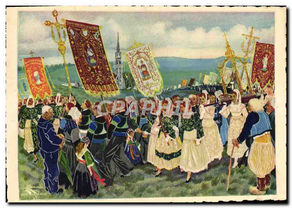 CPA Folklore Charles Homualk Sainte Anne La Palud Procession de pardon