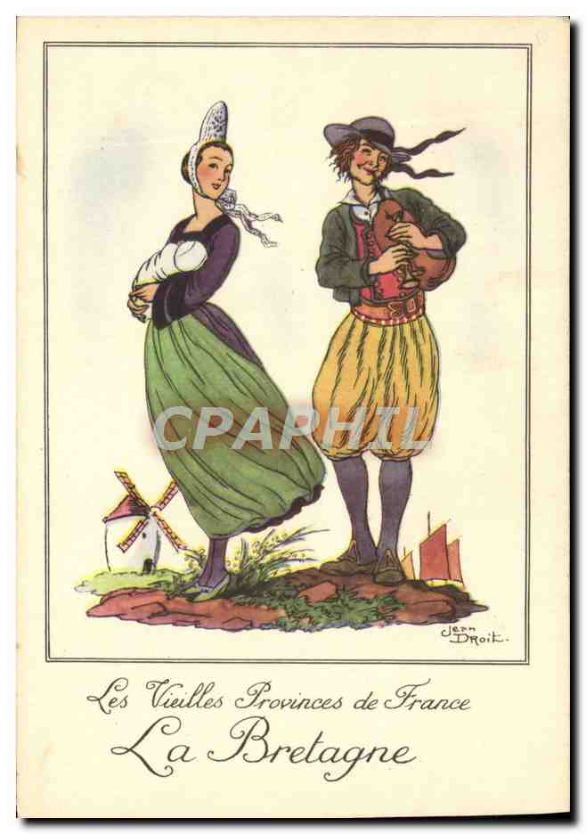 CPA Folklore Farines Jammet Bretagne
