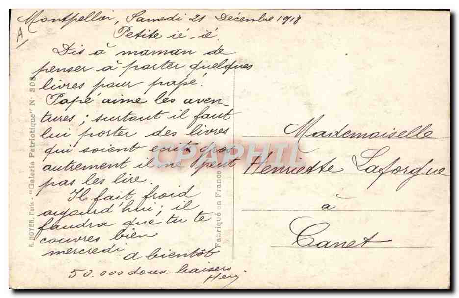 Antonin Dubost — Président du Sénat — H. Manuel Phot. N° 308 — Verso