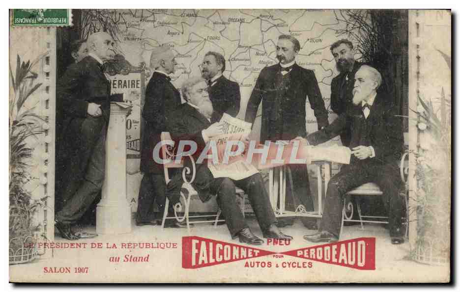 Le Président de la République au Stand — Salon 1907 — Falconnet Pneu Pérodeaud