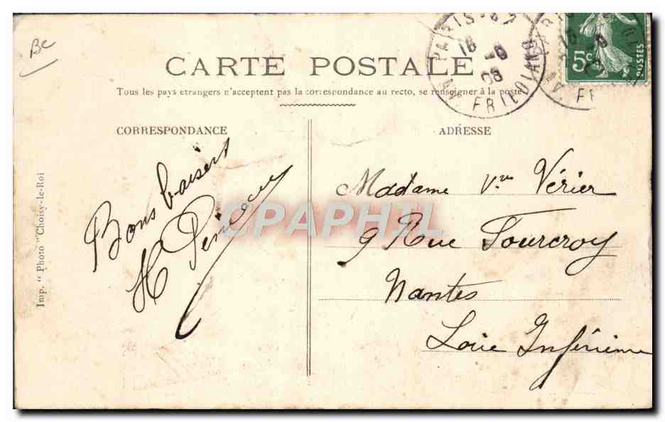 Le Président de la République au Stand — Salon 1907 — Falconnet Pneu Pérodeaud — Verso