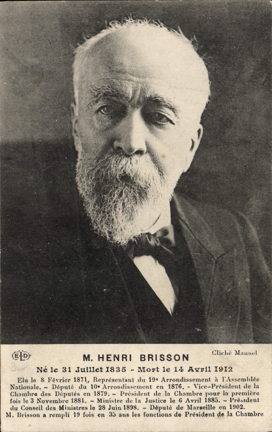 M. Henri Brisson — Politicien français — Cliché Manuel