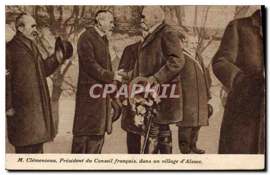 M. Clémenceau, Président du Conseil français, dans un village d'Alsace — CPA/CPM éditée par CPAPHIL