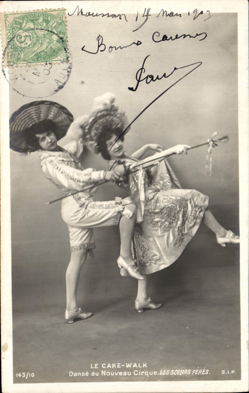 CPA Danse le Cake Walk Danse au nouveau cirque Les Soeurs Peres