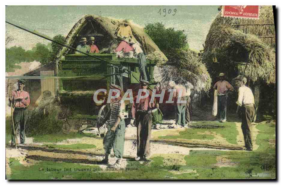 CPA Locomobile Paysans 