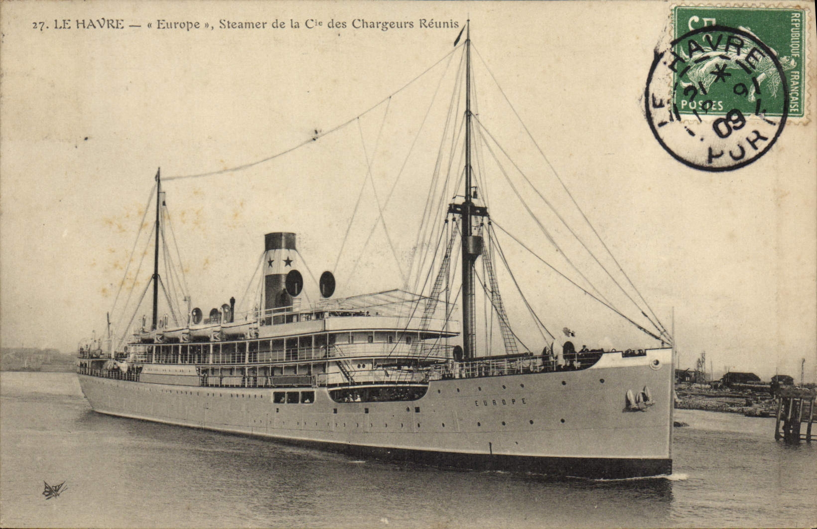 Le Havre — « Europa », nave de la Compañía de los Transportistas Unidos