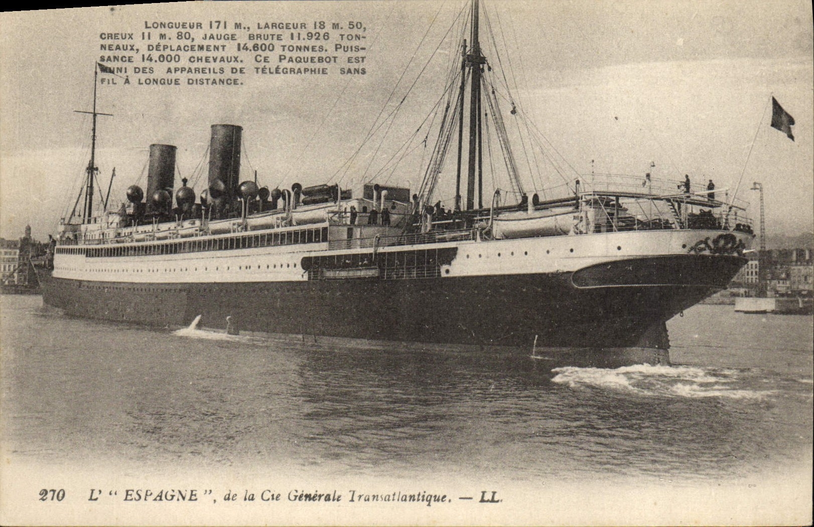 L'"Espagne", de la Cie Générale Transatlantique — LL. — n° 270