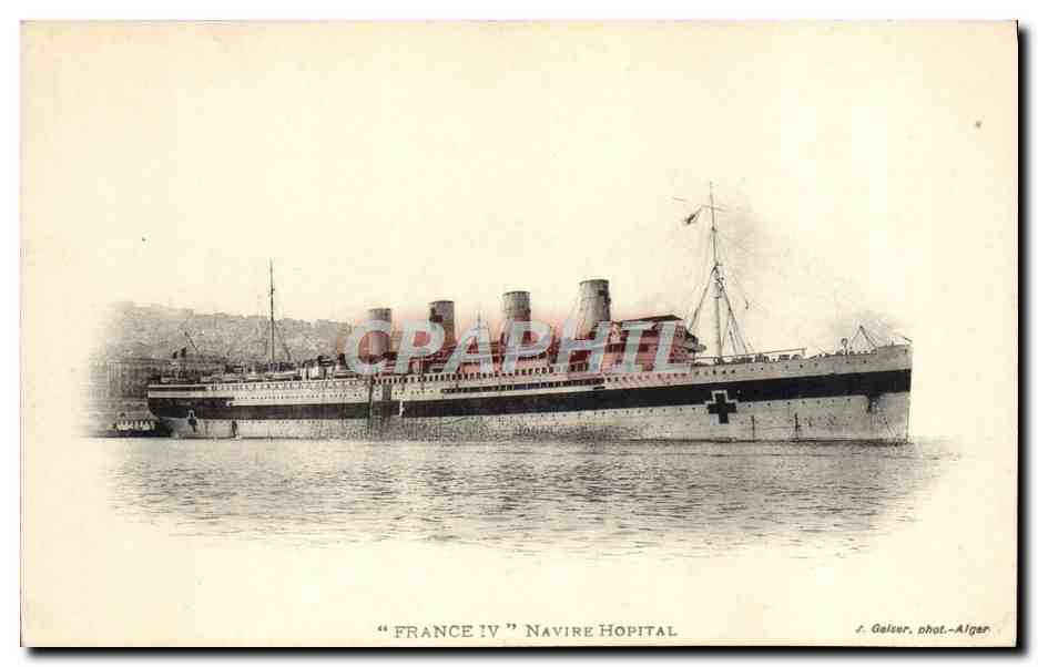 “FRANCE IV” Navire Hospital — Algérie — J. Gaisur, phot.-Alger