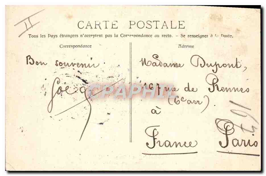 Paquebot "Ernest-Simons" — Ligne des Indes, Cochinchine, Siam, Tonkin, Chine et Japon — H. Grimaud - Marseille — Verso