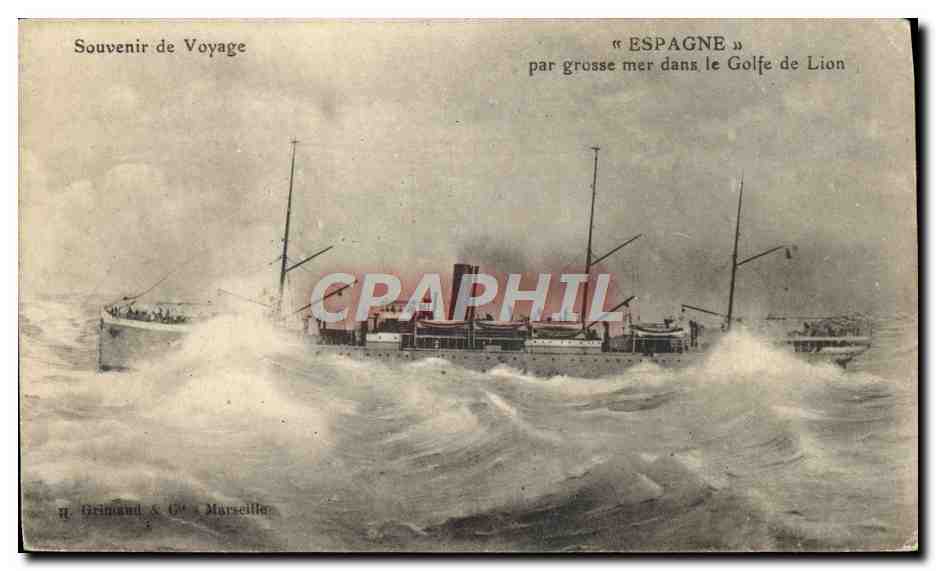 « ESPAGNE » par grosse mer dans le Golfe de Lion — Grimaud & Cie, Marseille