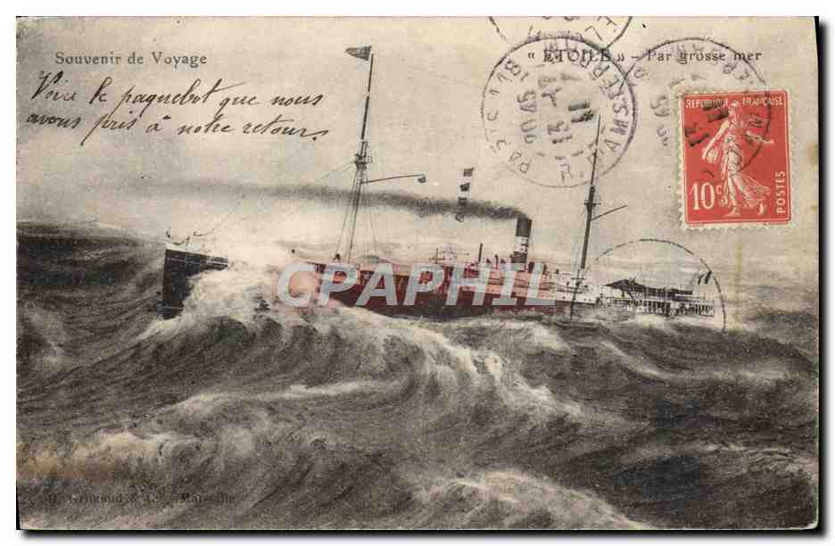 Buque en mar agitado — Souvenir de Voyage — Editor: R. Gourmand & Cie, Rapaisse