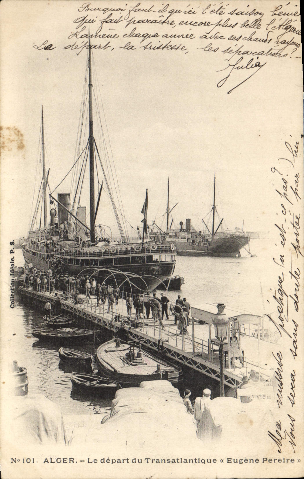 ALGER — Le départ du Transatlantique « Eugène Pereire » — Collection fidèle, P. S., N°101