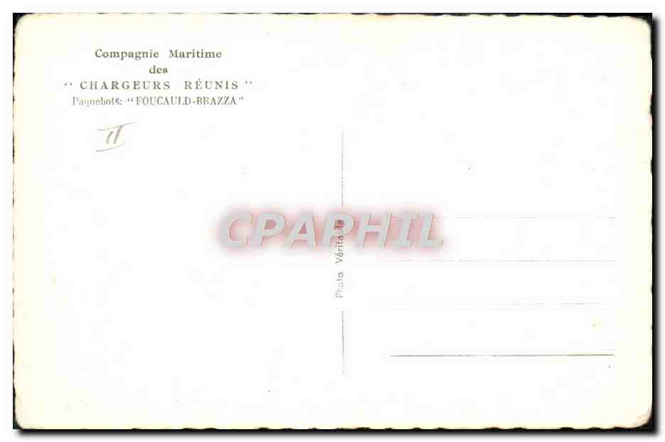 Paquebot Foucauld-Brazza — Compagnie Maritime des Chargeurs Réunis — Reverso