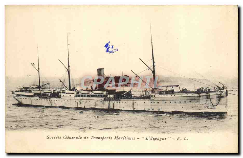 L'Espagne — navire de la Société Générale de Transports Maritimes — E. L.