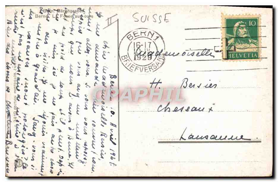 CPA Ours Berne La fosse aux ours  — Rückseite