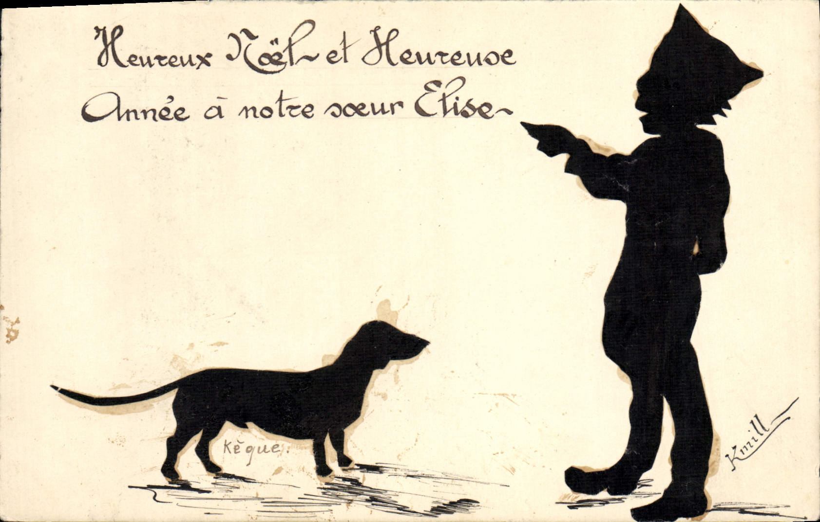 Chat et chien — Vœux de bonne année — Knill