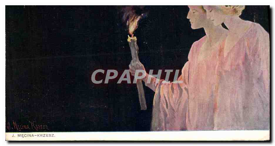 CPA Fantaisie Illustrateur Mecina Krzesz Femmes 