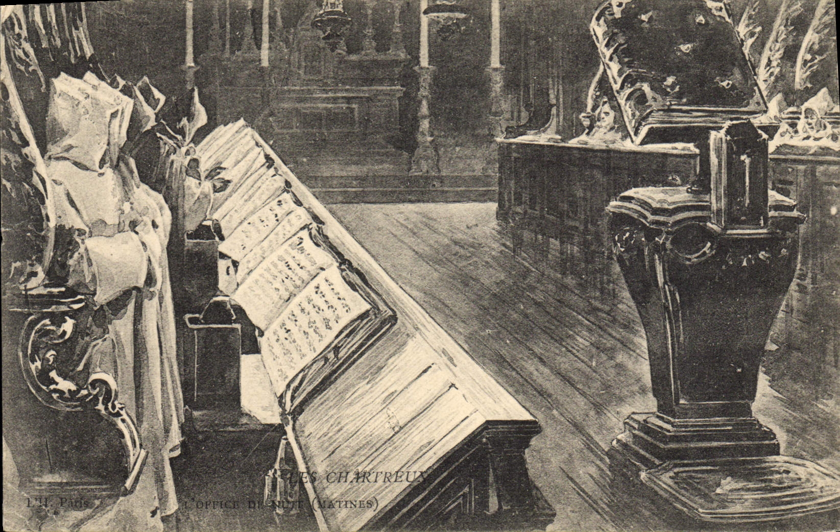 CPA Chartreux L'office de nuit Les matines