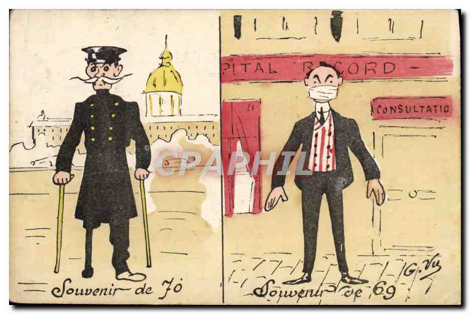 CPA Fantaisie Illustrateur Souvenir de 70 Souvenir de 69