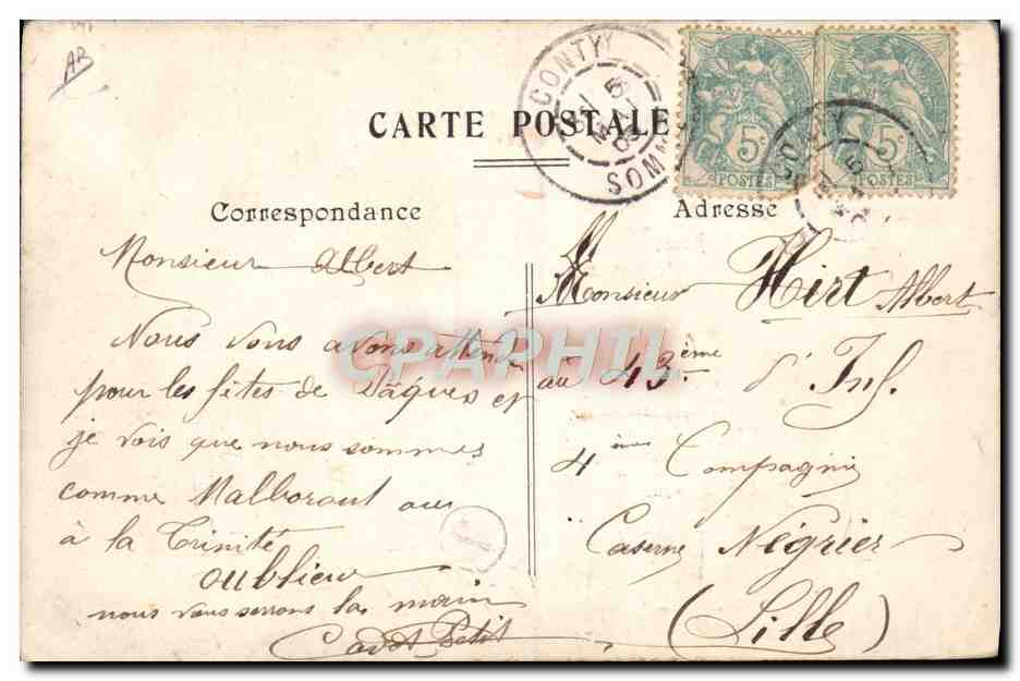 CPA Fantaisie Illustrateur Souvenir de 70 Souvenir de 69 — Rückseite