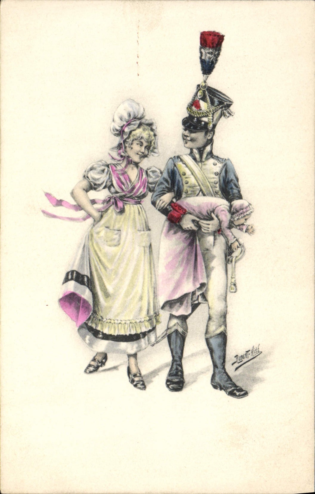Kind und Soldat — Genreszene — J. Punctif-Kiss, Serie 504, Clément Tournier & Cie, Genf