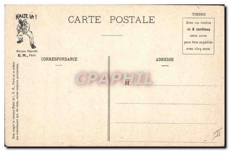 Banquet de l'Enterrement — Hommes de la Classe 19 — E.R. Paris — Verso