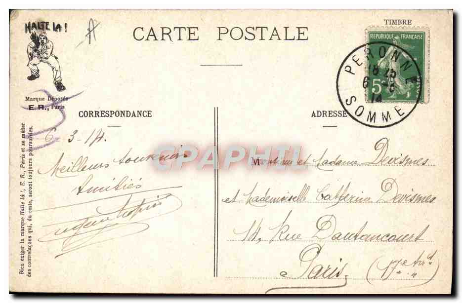 CPA Militaria Envolibus Deuxentibus Dupair Deucenjourt Avion — Rückseite