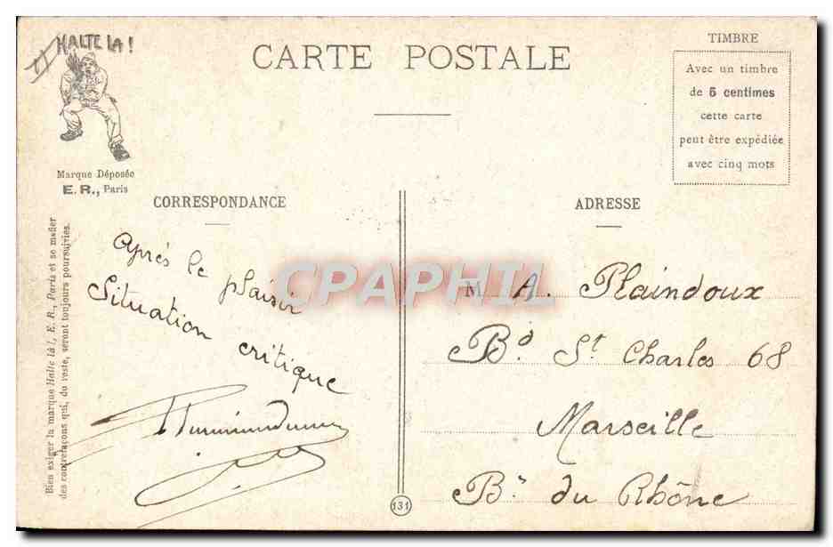 Expressions militaires — Sauter le mur — E. R., Paris, Modèle déposé — Reverso