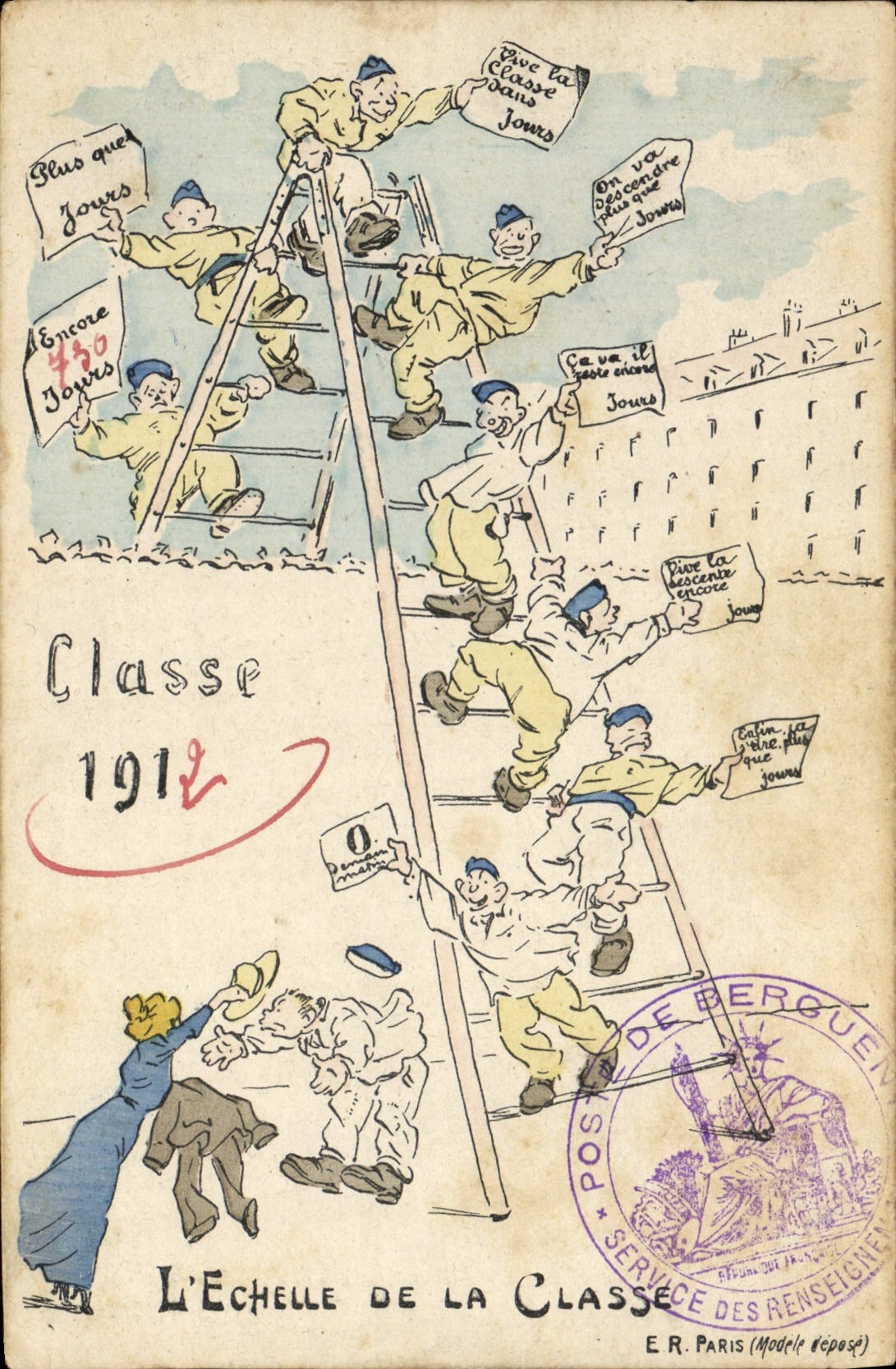 L'Échelle de la Classe — 1912 — E.R. Paris (Modèle déposé)