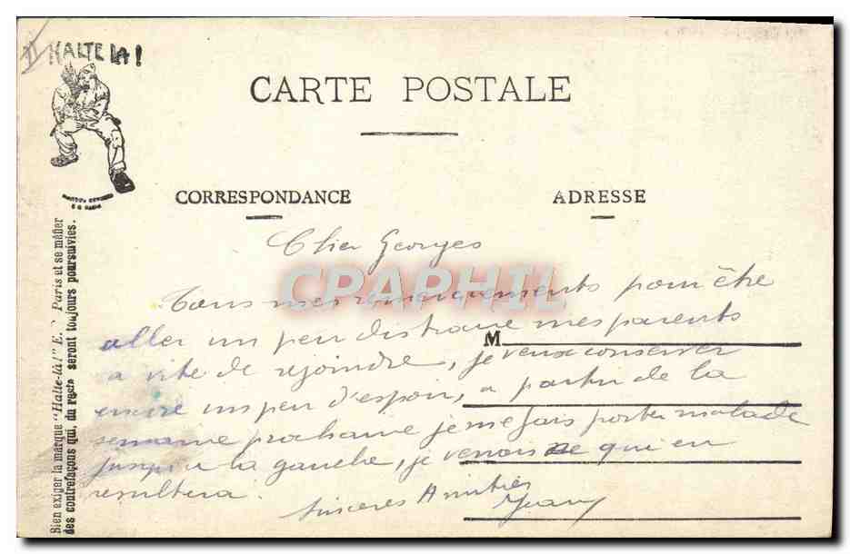 Scènes Militaires — Le train de 10 h. 3. — HALTE-LÀ! E.R. (modèle déposé) — Reverso