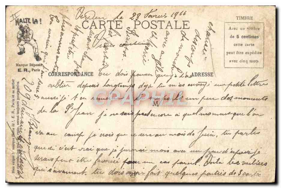 CPA Militaria Une bonne farce — Verso