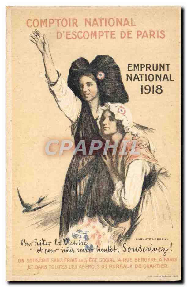 CPA Militaria Comptoir national d'escompte de Paris Emprunt National 1918 Alsace Lorraine