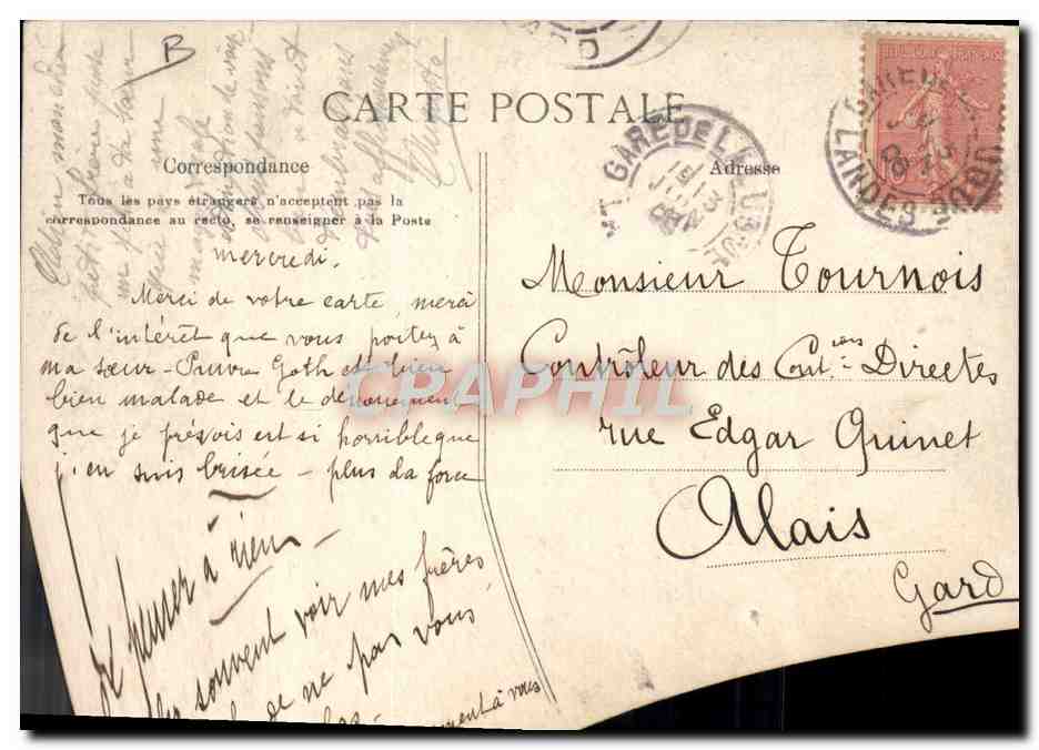 CPA Folklore Une louee de servantes — Verso
