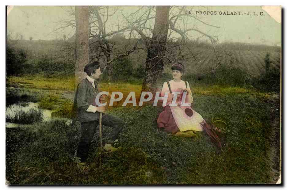 CPA Folklore Le propos galant