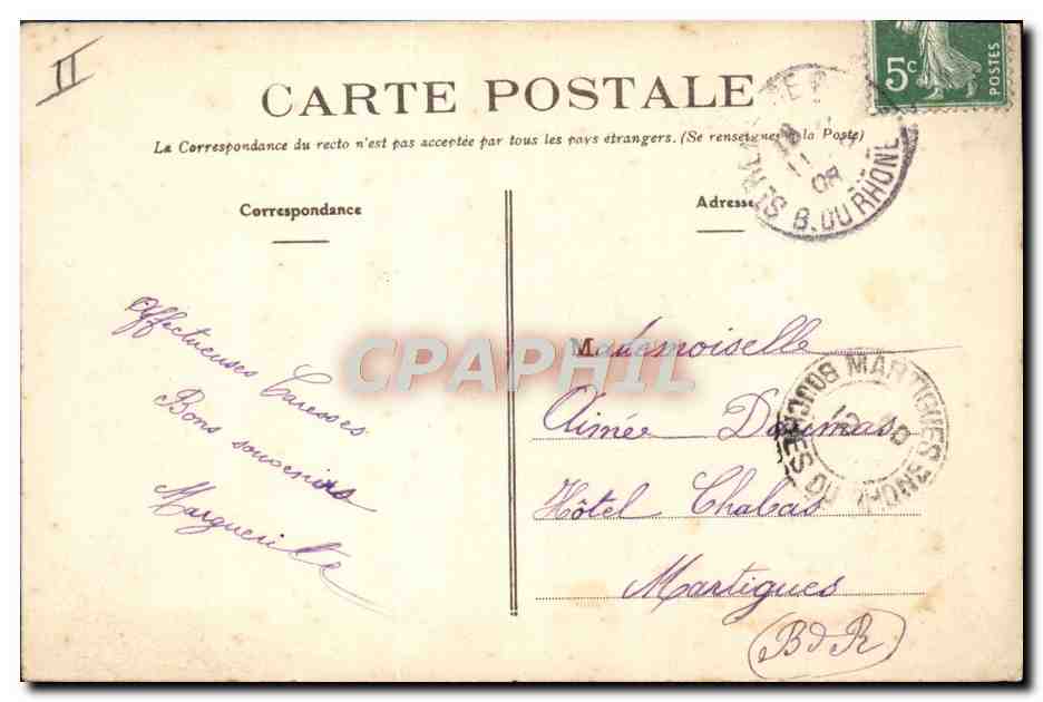 CPA Folklore La vie au grand air Le passage difficile — Verso