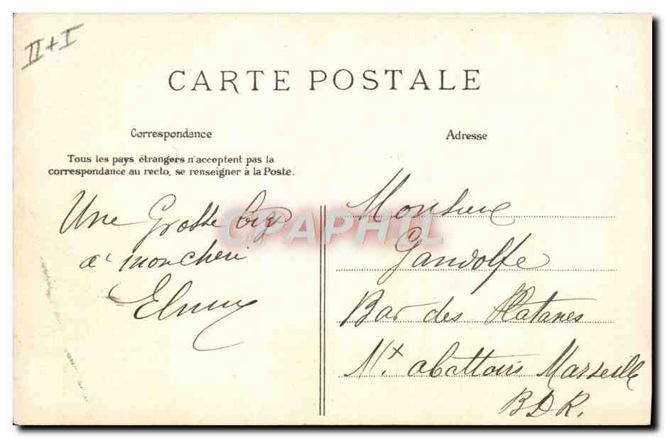 CPA Folklore Le chemin du village  — Verso