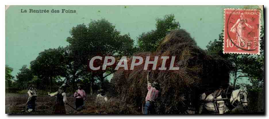 CPA Folklore La rentree des foins
