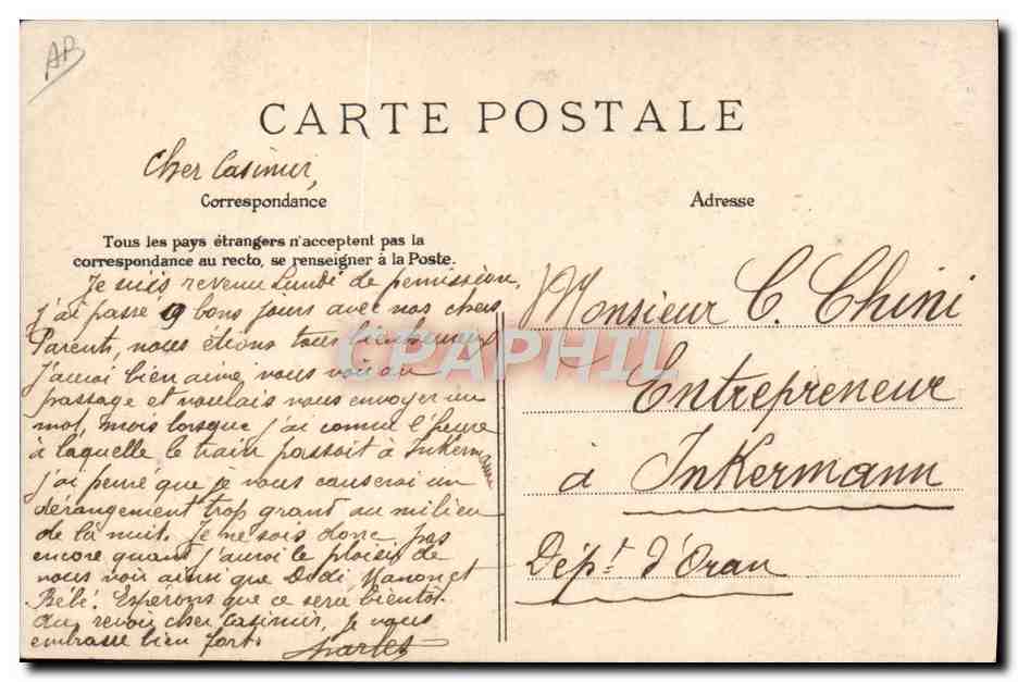 CPA Folklore La rentree des foins — Verso