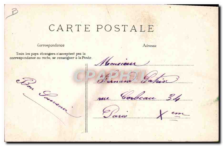 CPA Folklore Retour des champs  — Verso