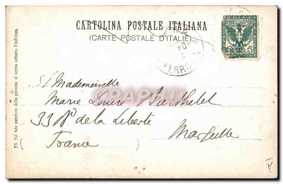 Cortège impérial à Paris — Carte postale italienne — Verso