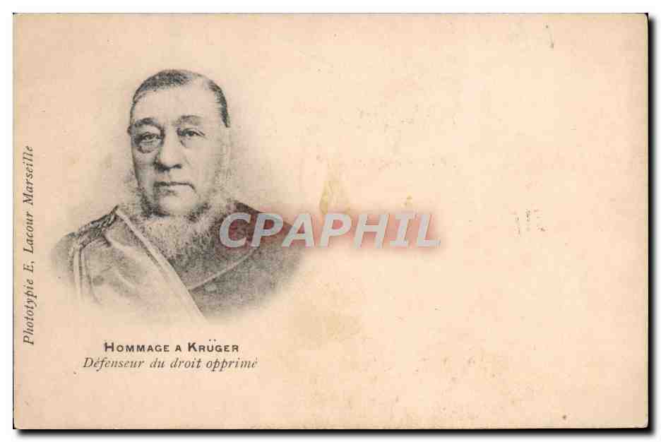 Hommage à Krüger — Défenseur du droit opprimé — Phototypie E. Lacour, Marseille