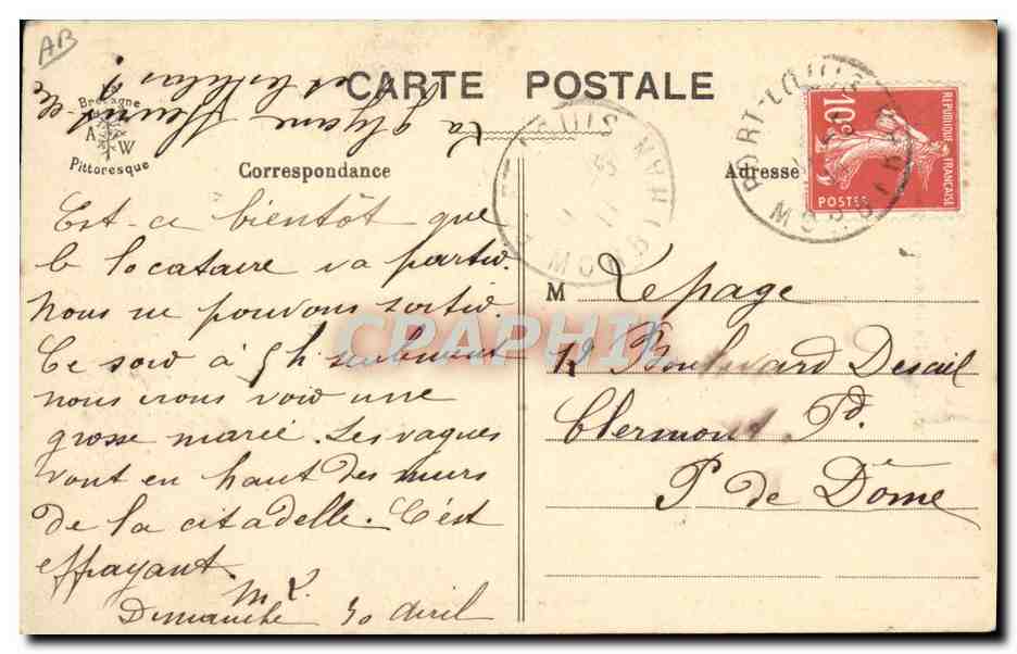 CPA Folklore Tabac Bretagne Vieille femme de Lorient — Verso
