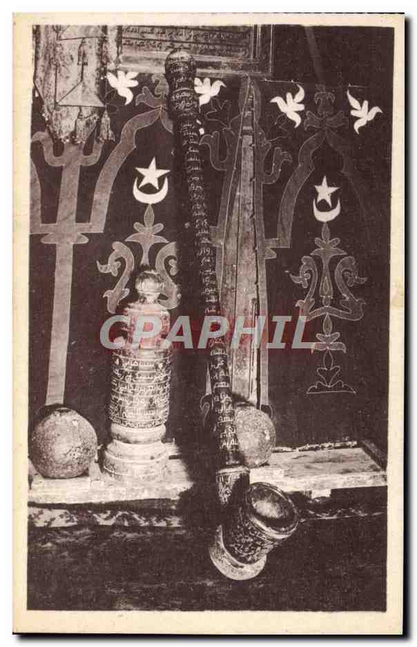 CPA Folklore Tabac Kairouan Mosquee des sabres Le pipe du Marabout 