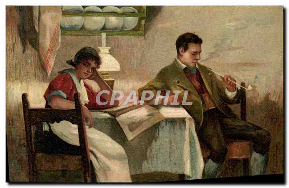 CPA Folklore Tabac Homme Femme