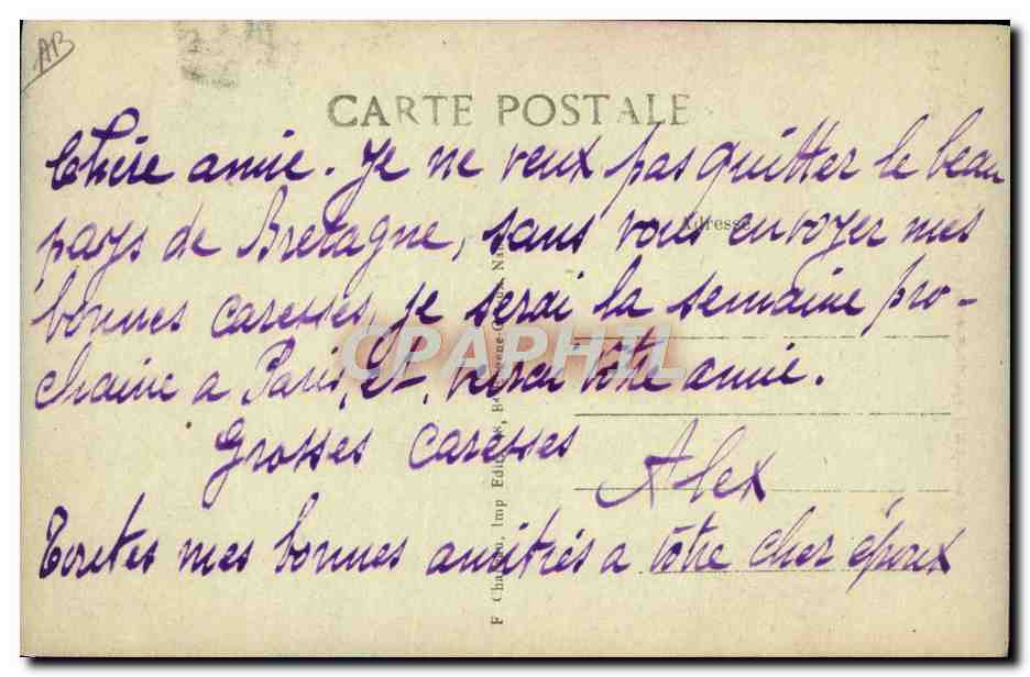 CPA Folklore Tabac Vieille bretonne fumant sa pipe — Verso