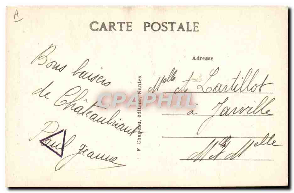 CPA Folklore Tabac Bretagne Un jeune breton  — Verso