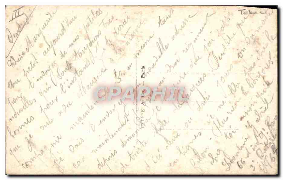 CPA Folklore Tabac Femme Soldat Militaria — Verso